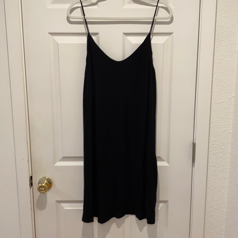 H&M basic black jersey slip dress